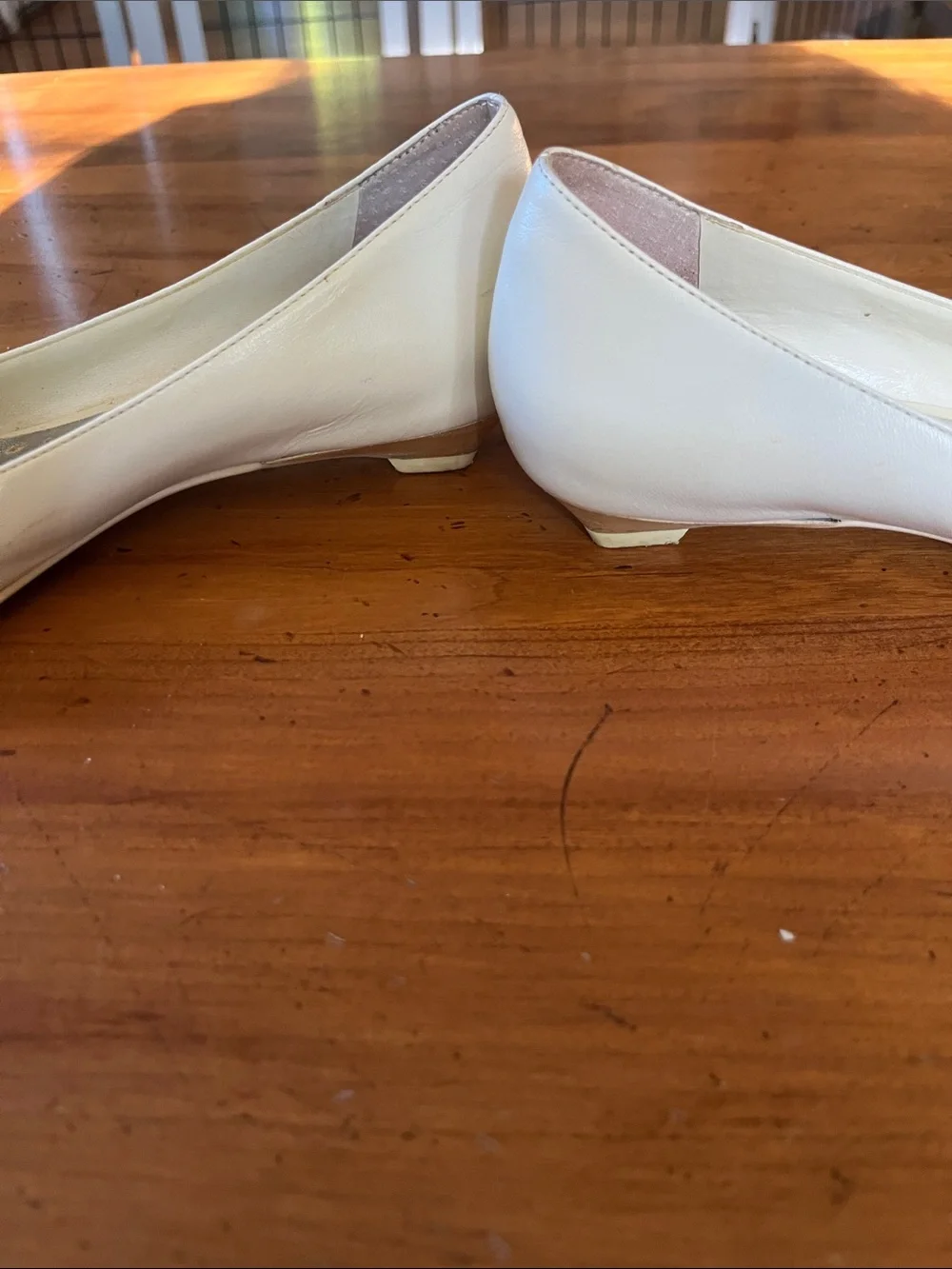 BCBGirls White Knot-Front Small Wedge Heels